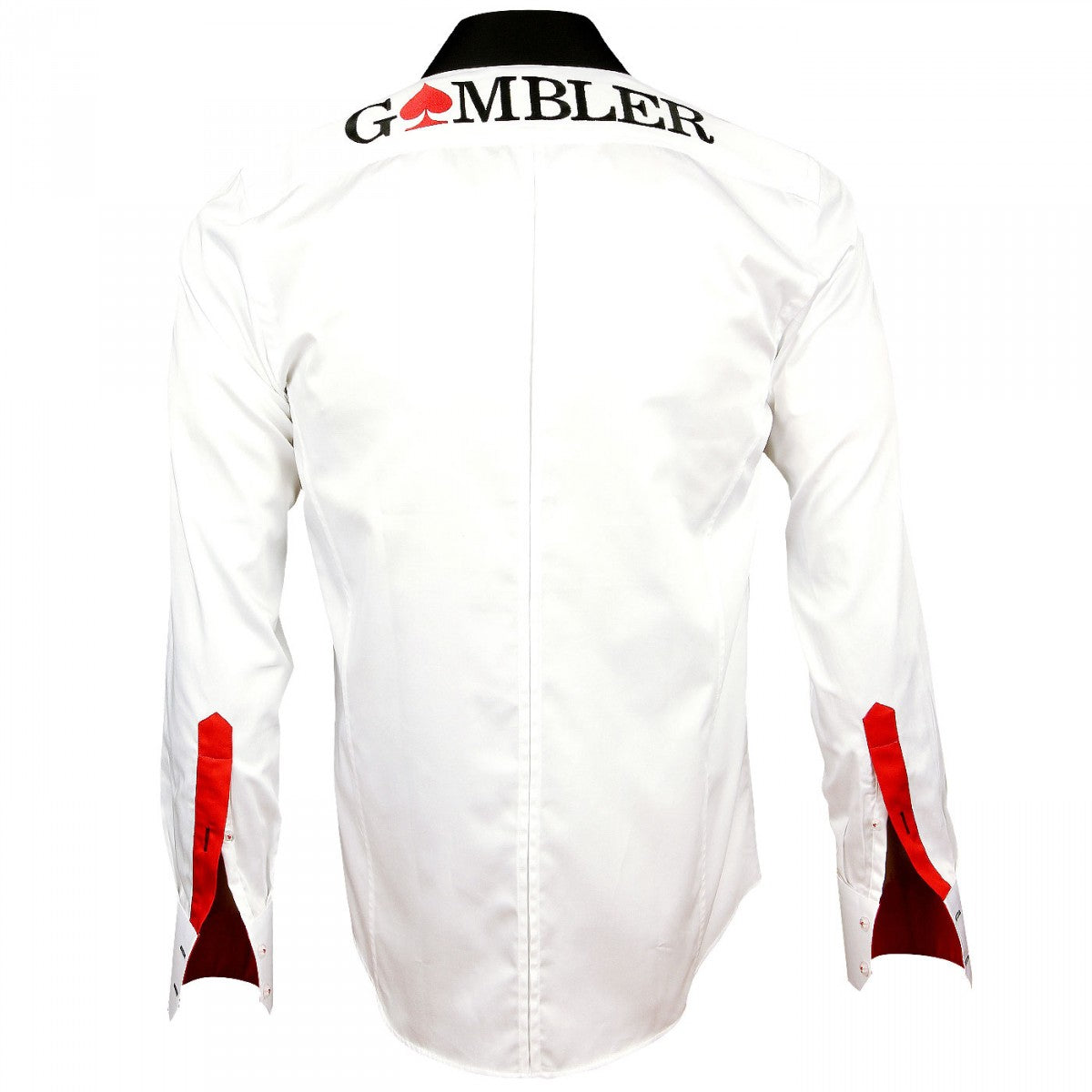 Chemise brodée GAMBLER Andrew Mc Allister H6AM1 blanc