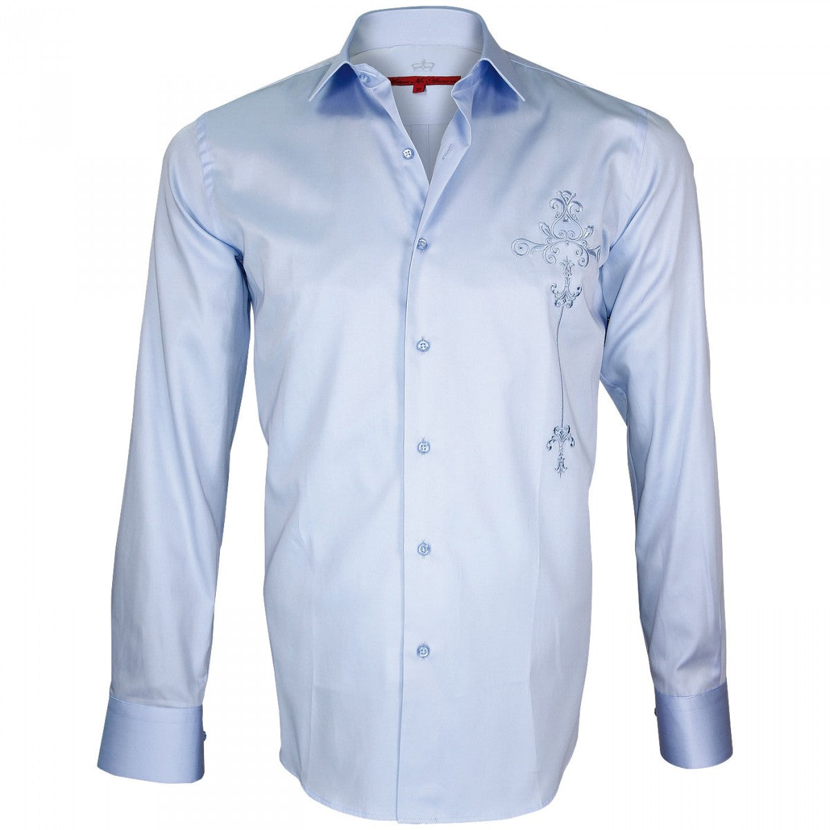 Chemise brodée LEEDS Andrew Mc Allister Q14AM1 bleu ciel