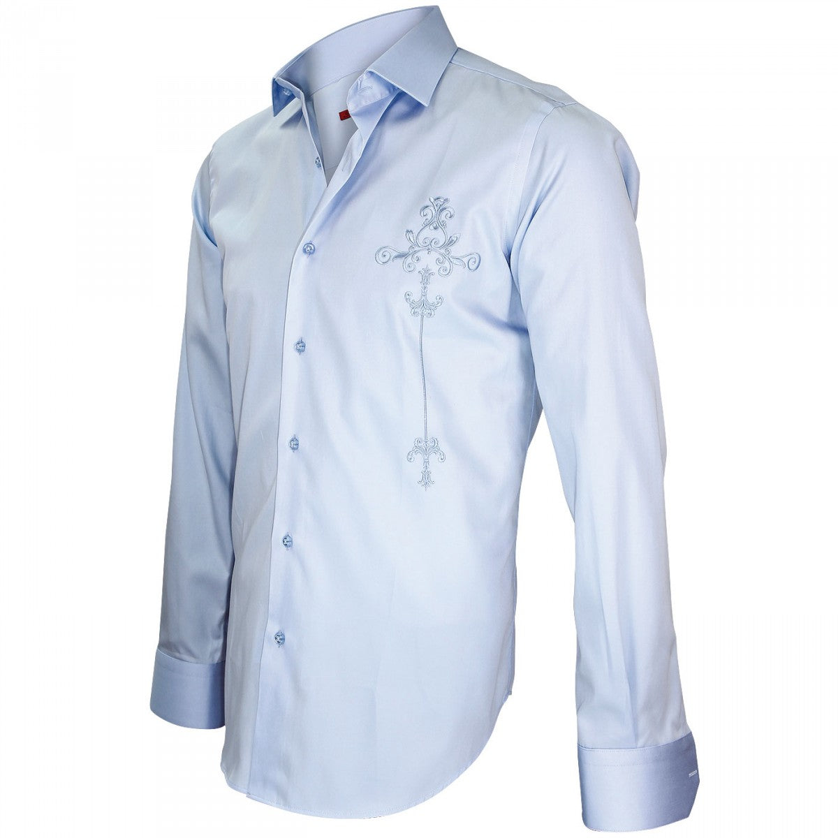 Chemise brodée LEEDS Andrew Mc Allister Q14AM1 bleu ciel