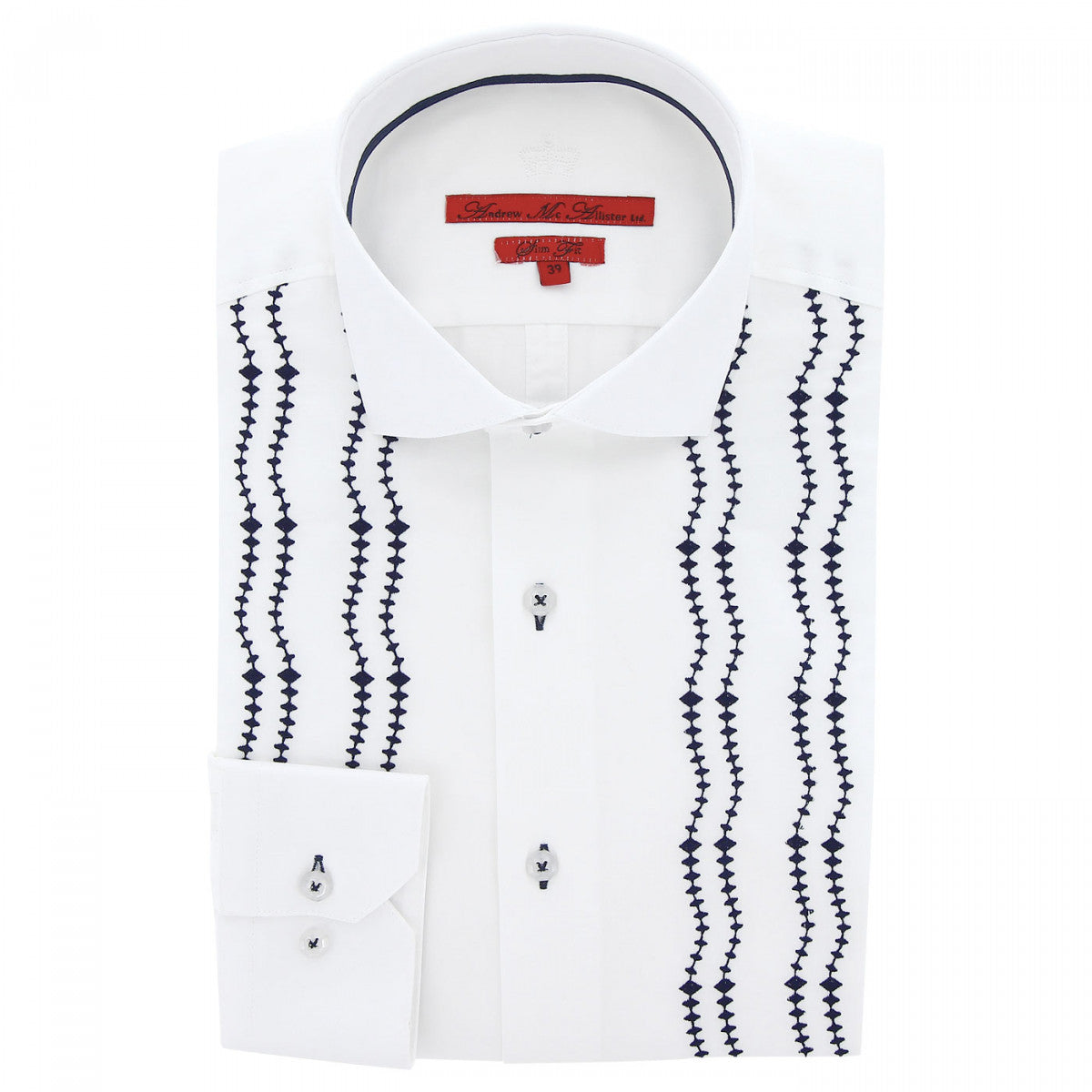 Chemise brodée satin de coton BROIDERY-AA15AM1 blanc