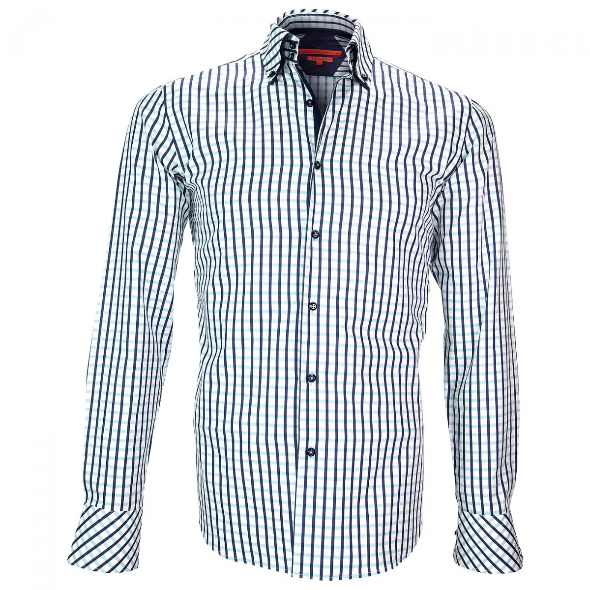 Chemise casualSHEFFIELDS Andrew Mac Allister XP5AM3 blanc bleu