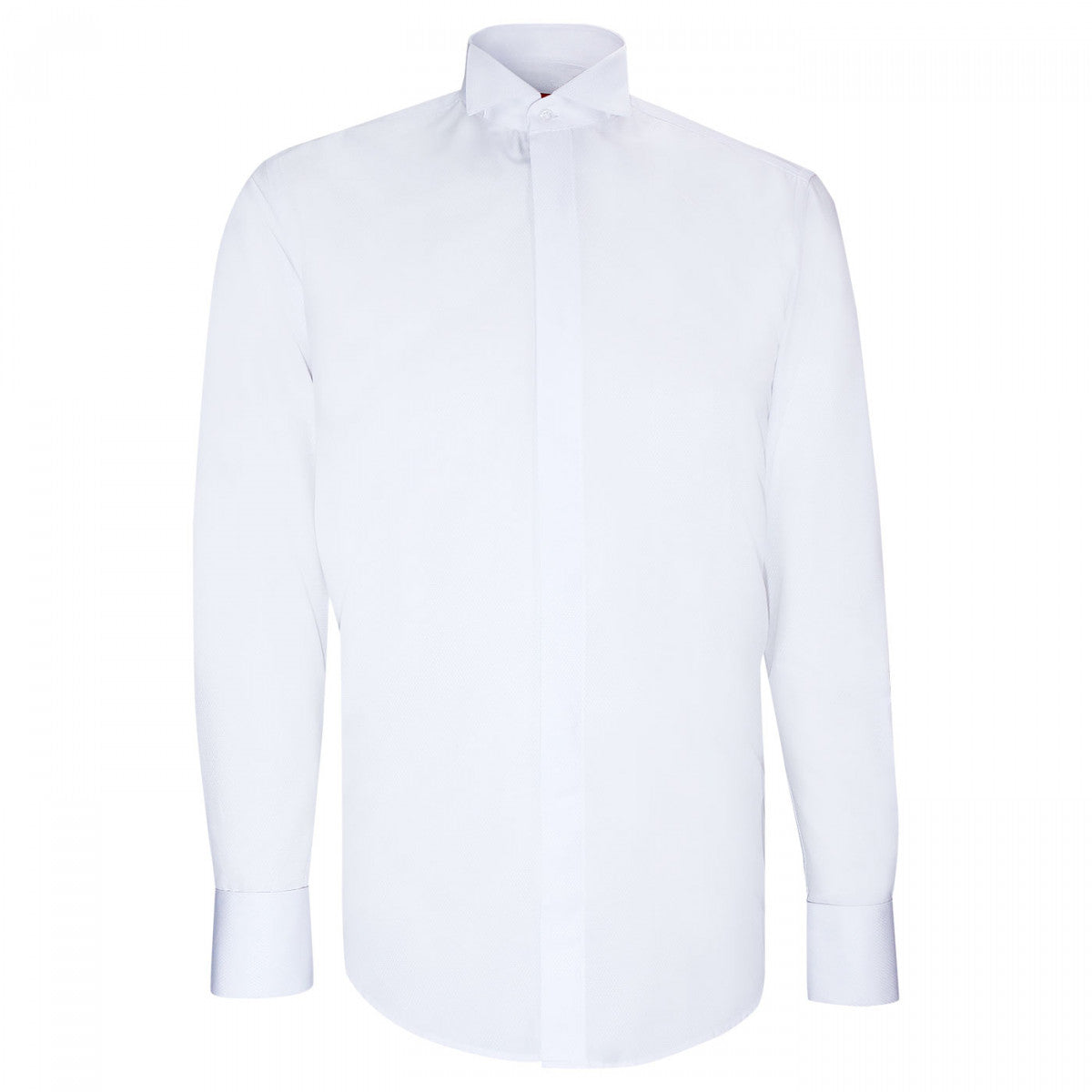Chemise cintrée col cassé tissu armuré AB3AM1 blanc