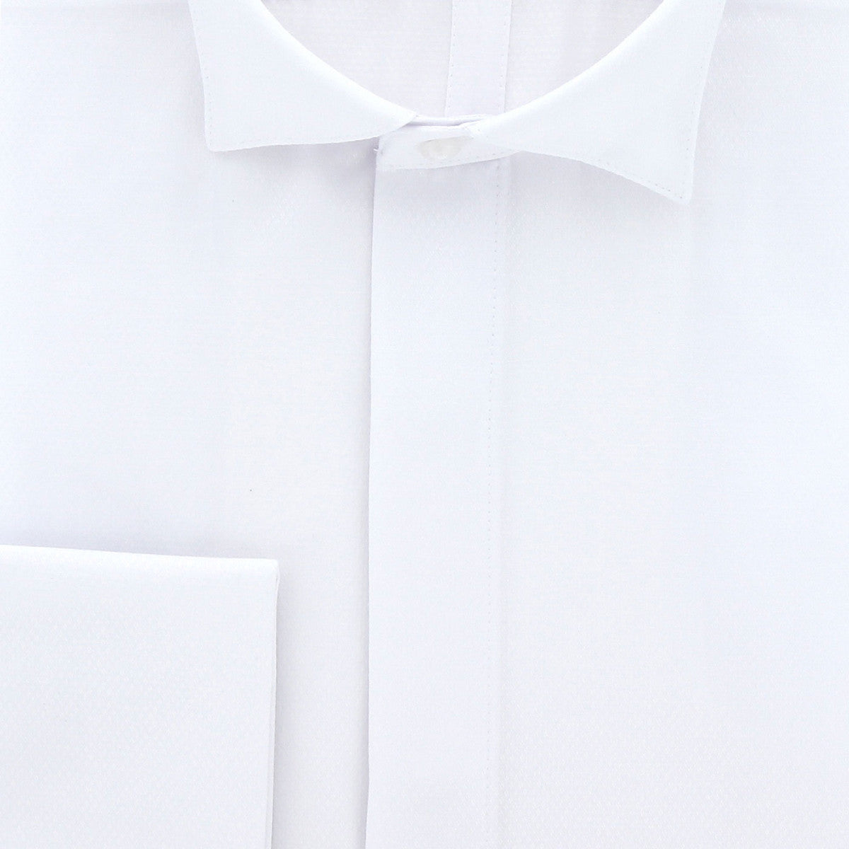 Chemise cintrée col cassé tissu armuré AB3AM1 blanc