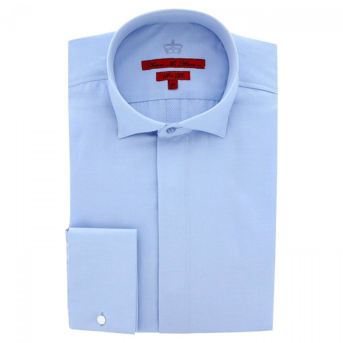 Chemise cintrée col cassé tissu armuré AB3AM2 bleu