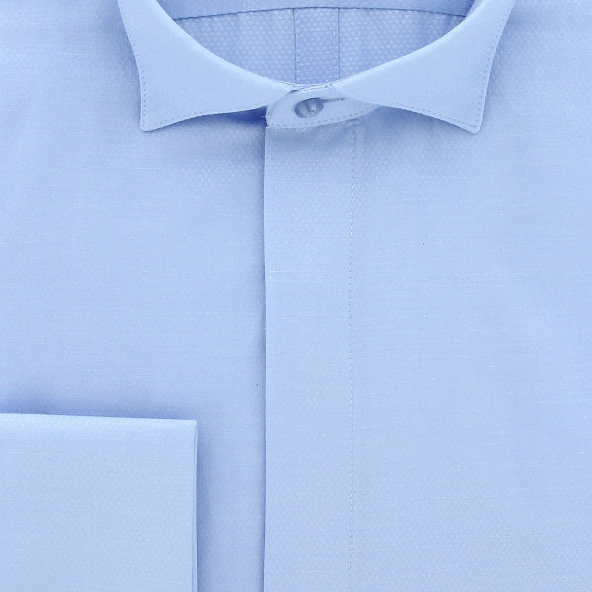 Chemise cintrée col cassé tissu armuré AB3AM2 bleu