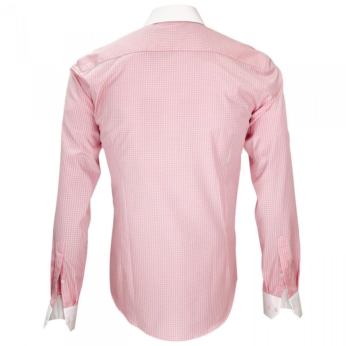 Chemise col italien rose