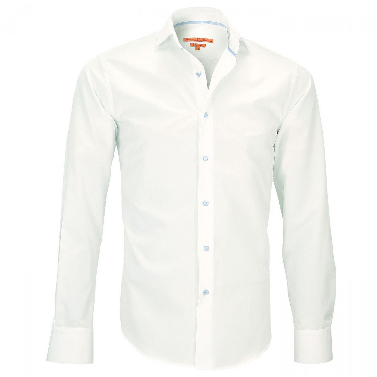 Chemise col ItalienHARRY Andrew Mac Allister P4AM4 blanc bleu ciel