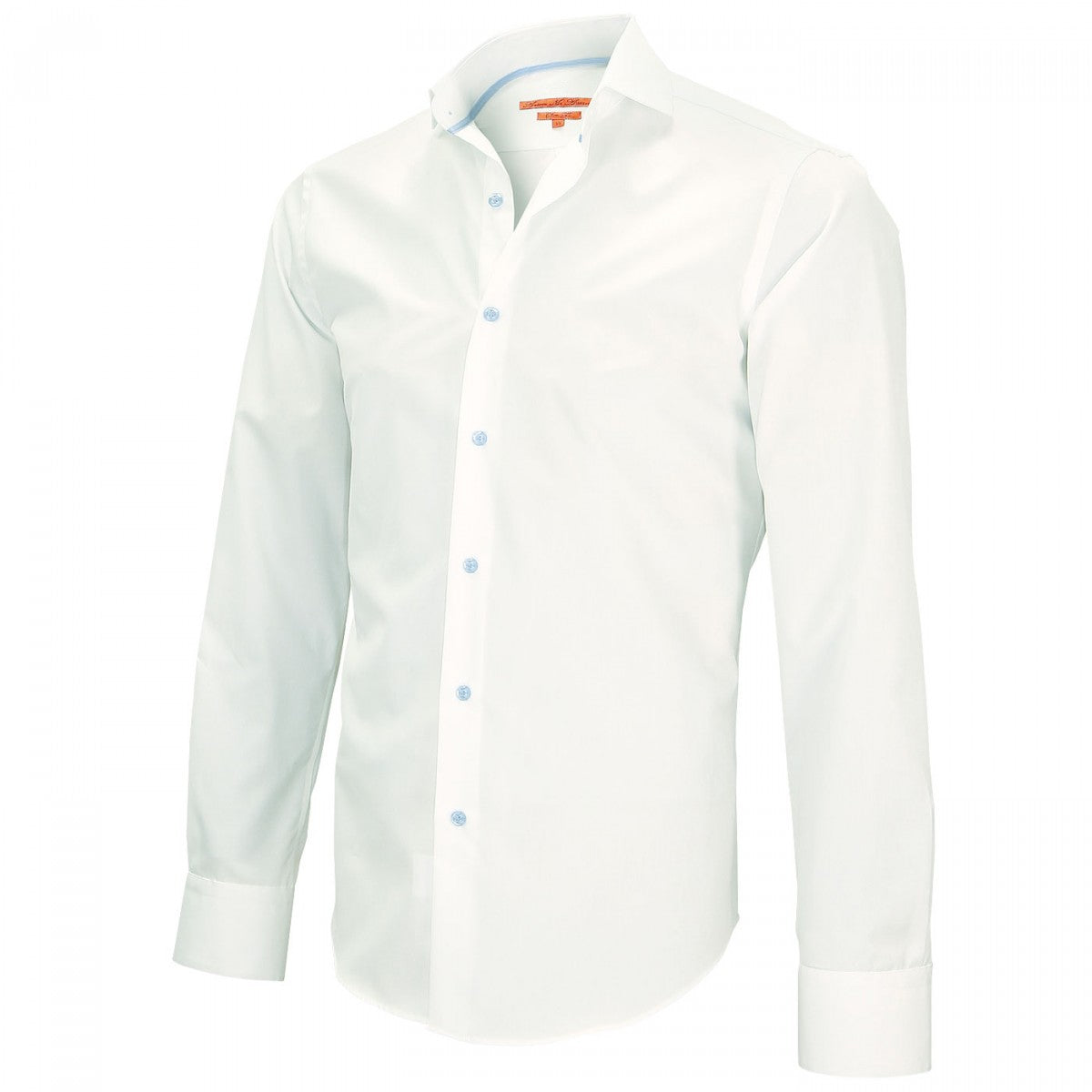 Chemise col ItalienHARRY Andrew Mac Allister P4AM4 blanc bleu ciel