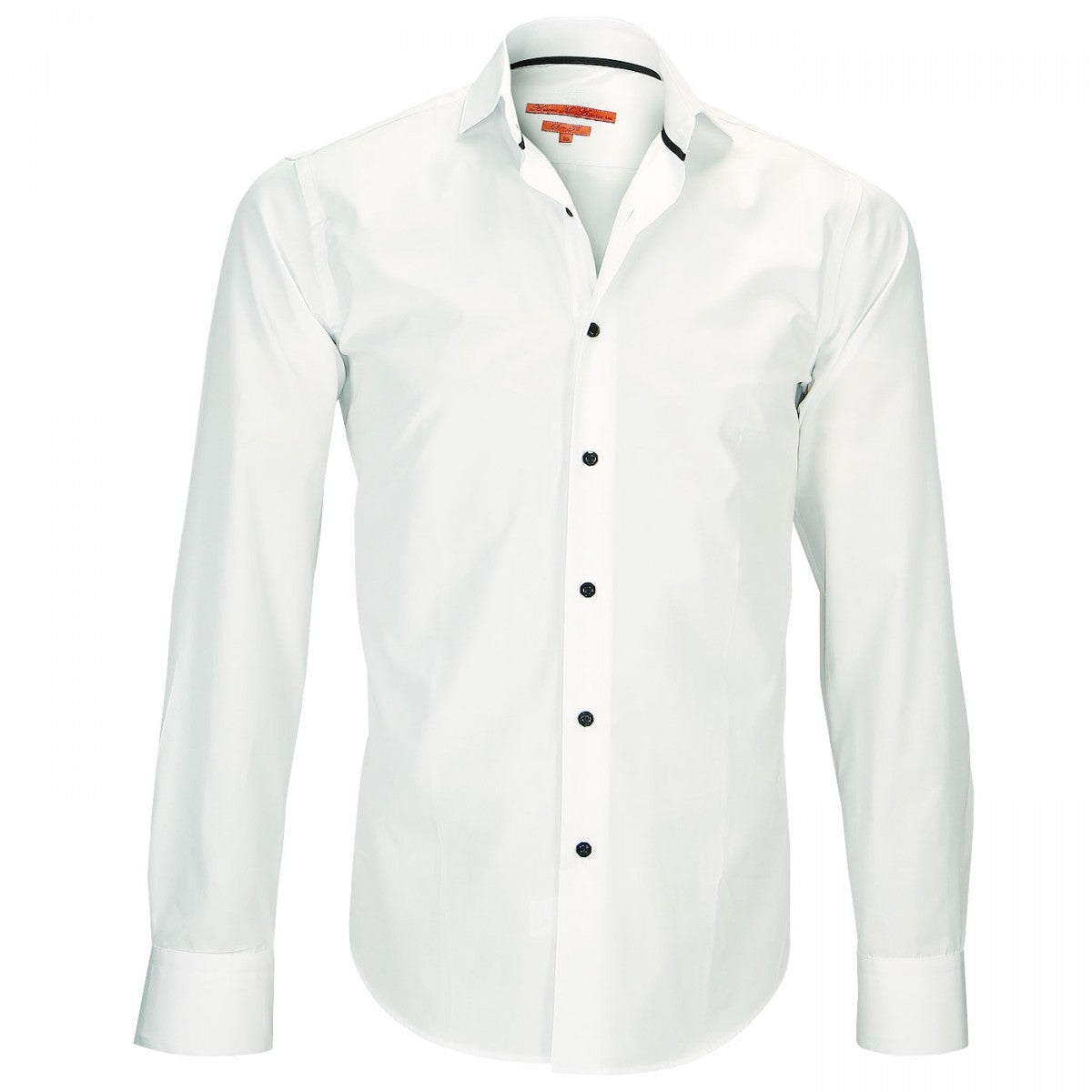 Chemise col Italien blanc casse