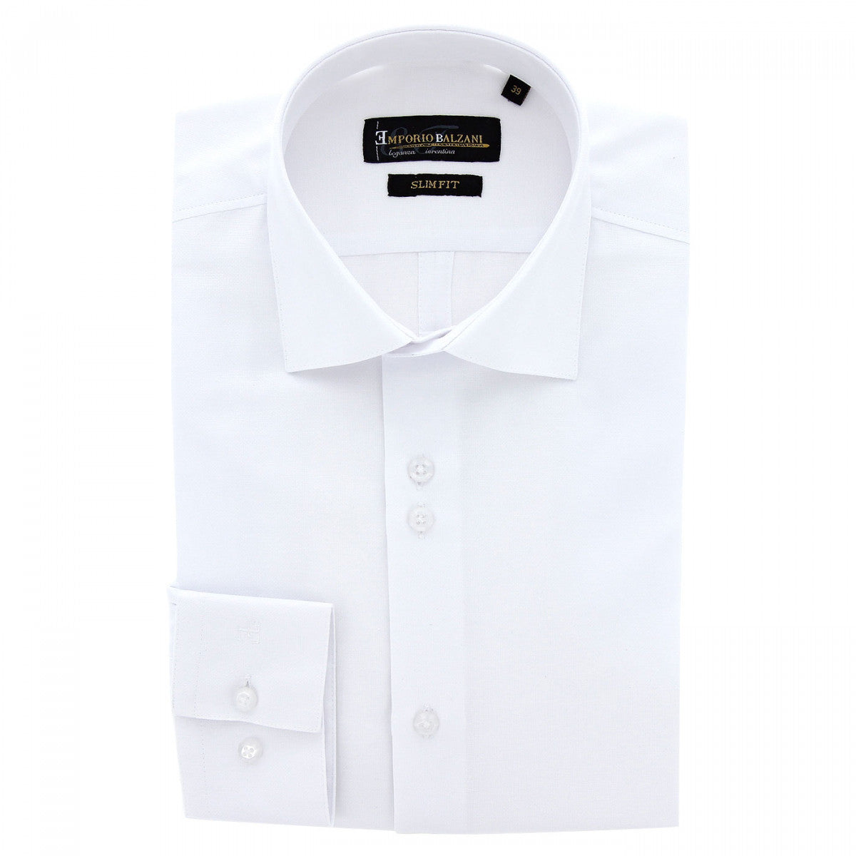 Chemise coupe ajustée tissu armuré uni CUCITO AB3EB1 blanc