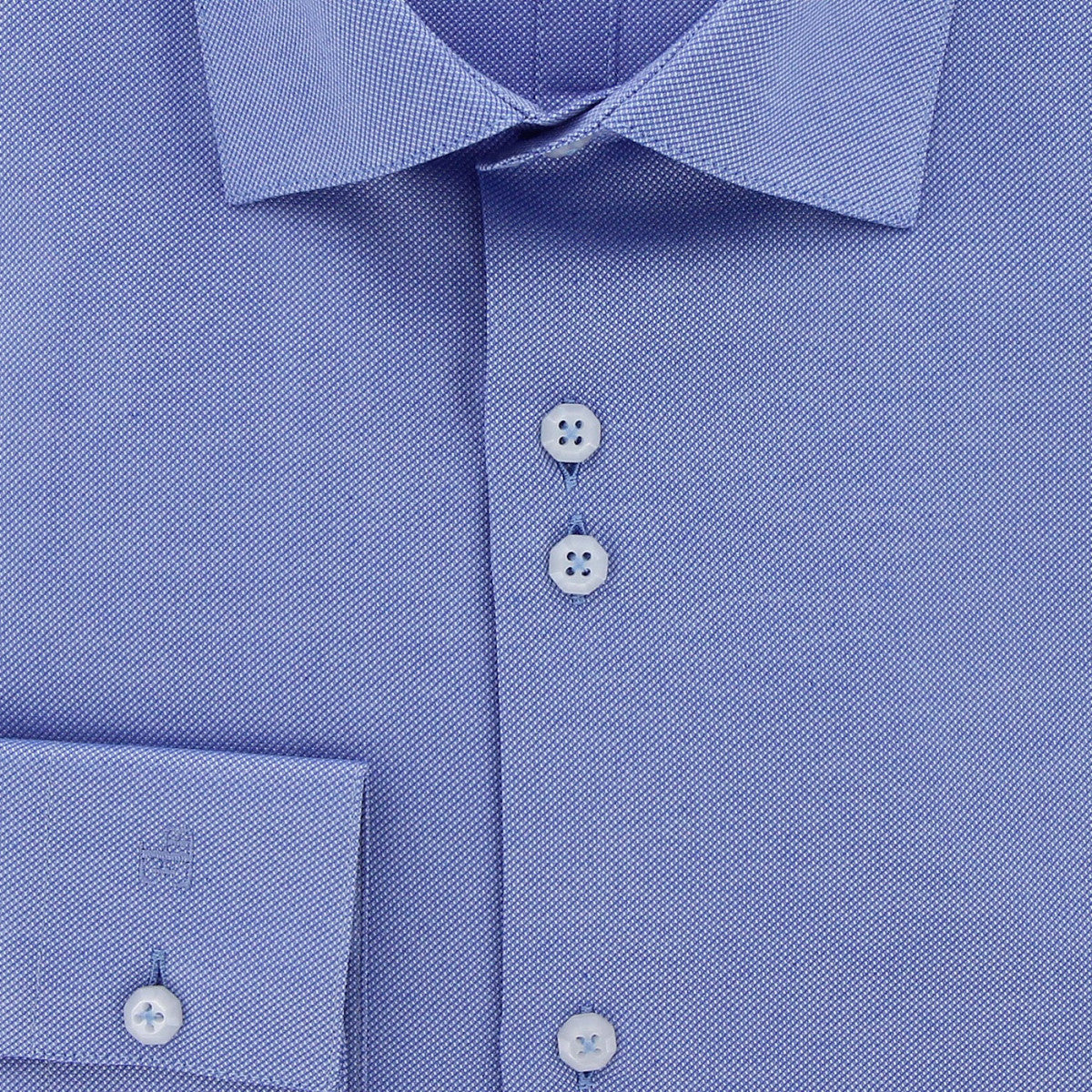 Chemise coupe ajustée tissu armuré uni CUCITO AB3EB3 bleu indigo