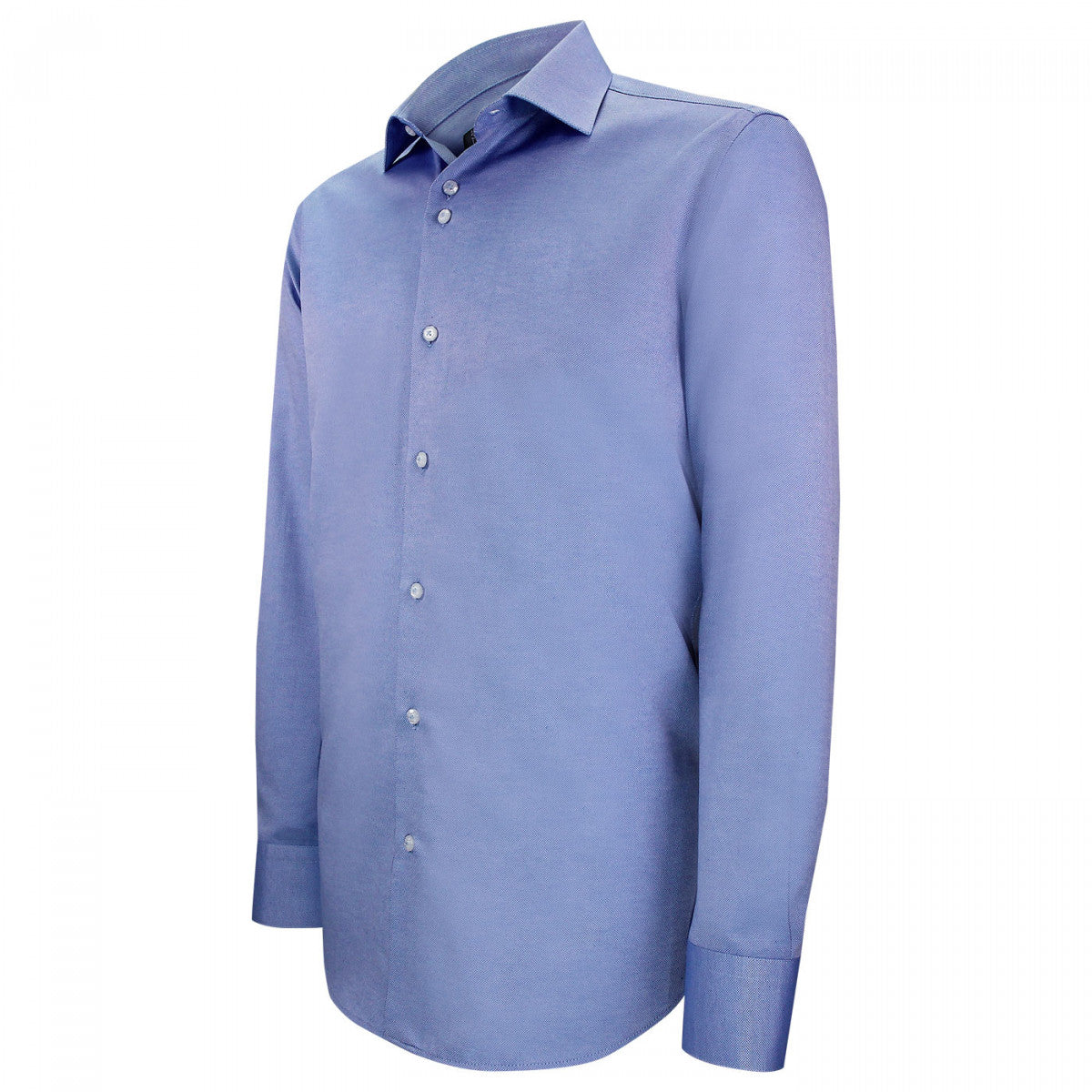 Chemise coupe ajustée tissu armuré uni CUCITO AB3EB3 bleu indigo