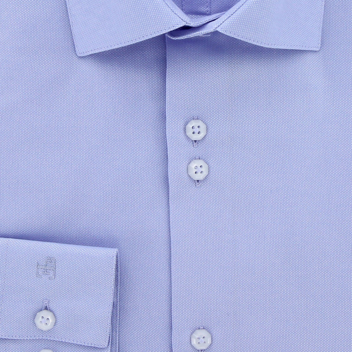 Chemise coupe ajustée tissu armuré uni CUCITO AB3EB4 bleu