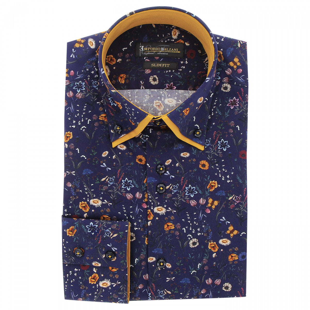 Chemise double col à coudières CA12EB1 bleu