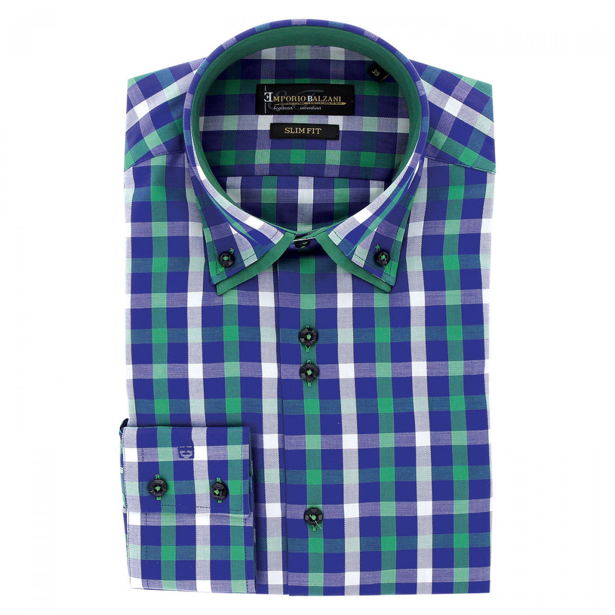 Chemise double col à coudières CA1EB1 vert