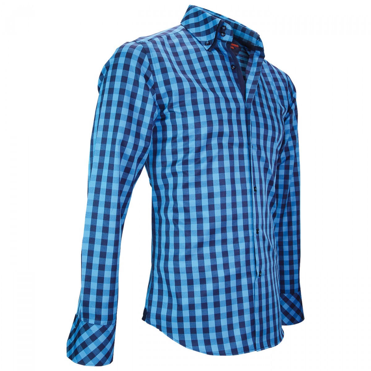 Chemise double colCARDIFF Andrew Mac Allister XP7AM2 bleu