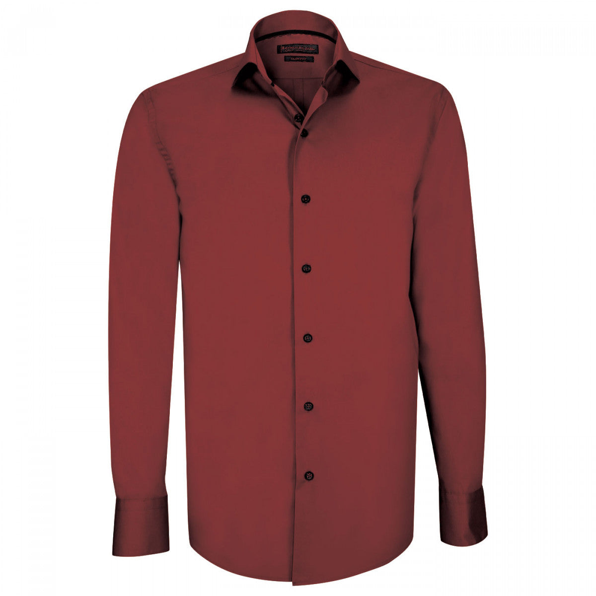 Chemise en popeline bordeaux