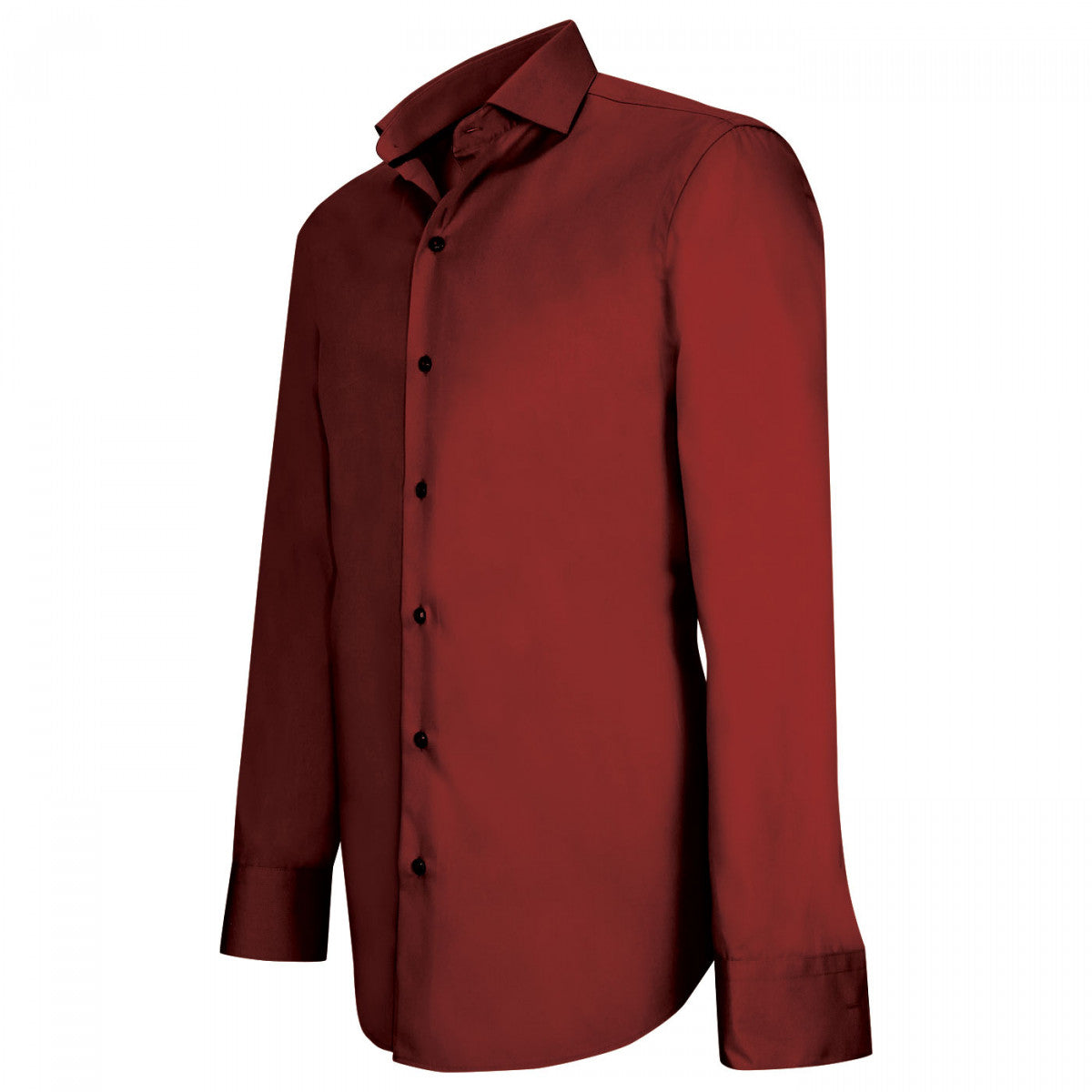 Chemise en popeline bordeaux