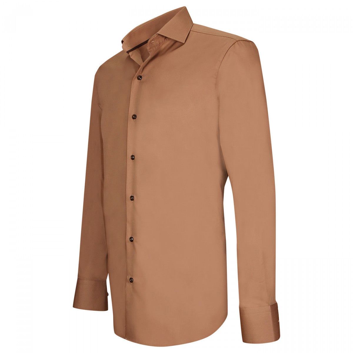 Chemise en popeline marron