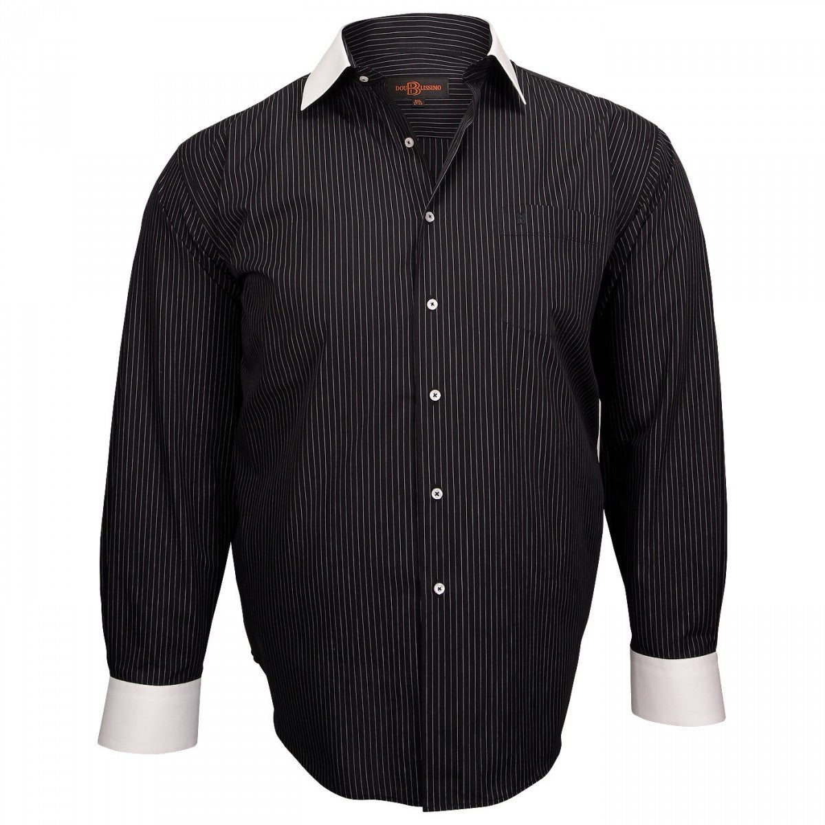 Chemise à col blancBUSINESS Doublissimo GT-J3DB4 noir blanc