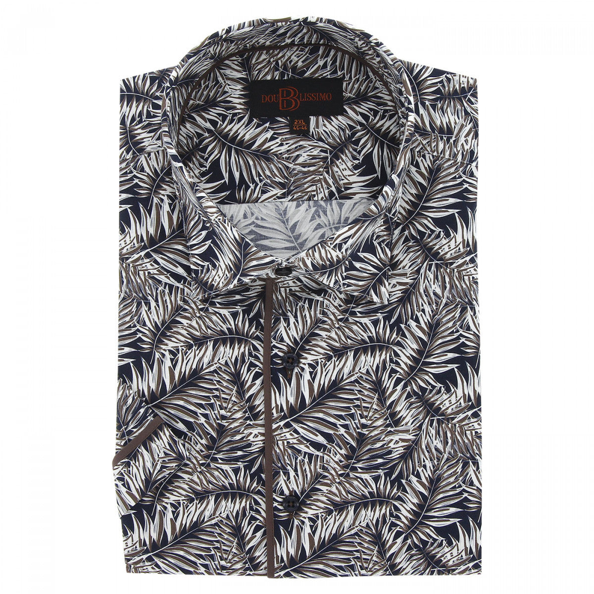 Chemisette forte taille à tissu imprimé LUTTO AE2DBMC1 bleu