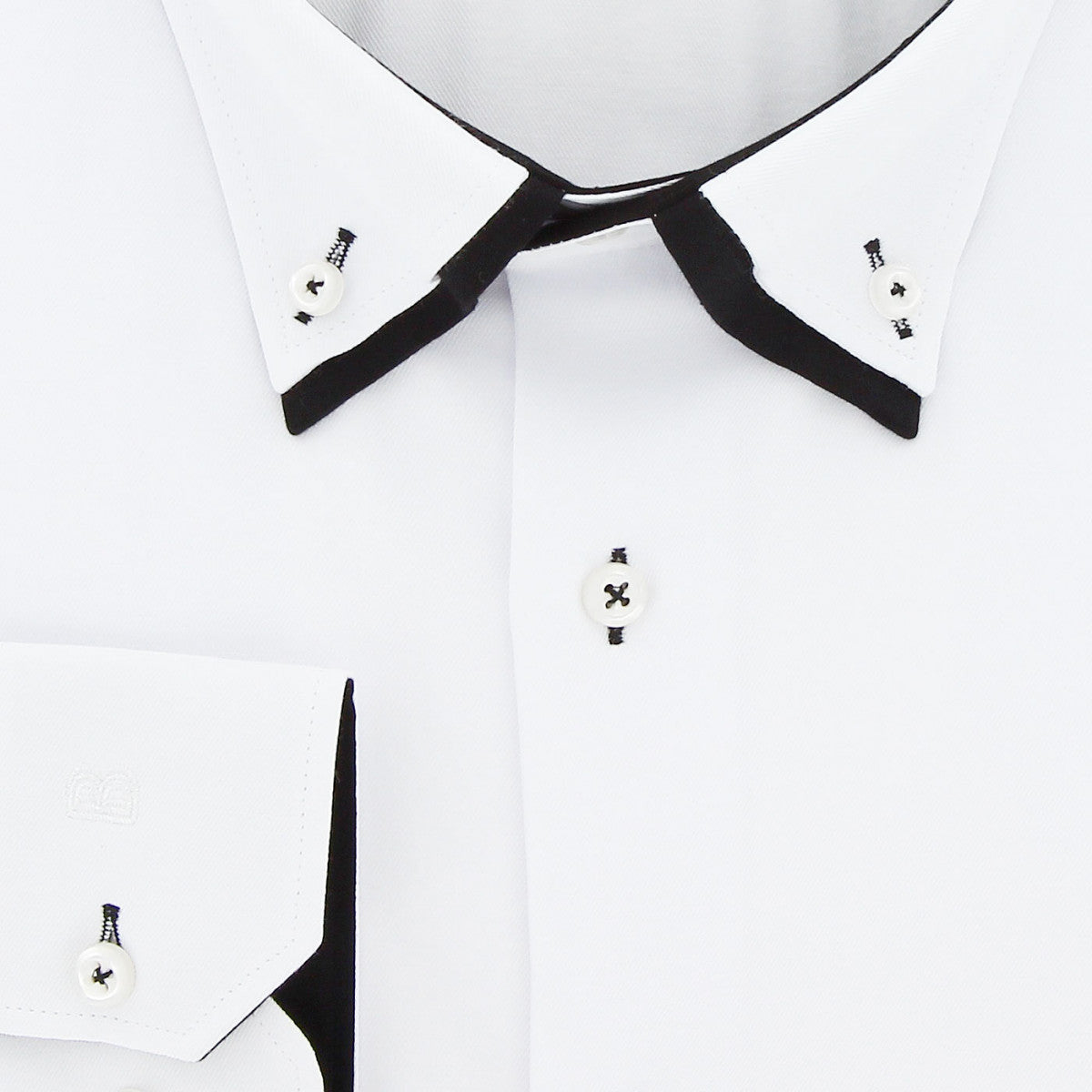 Chemise forte taille double col AB3DB3 blanc noir