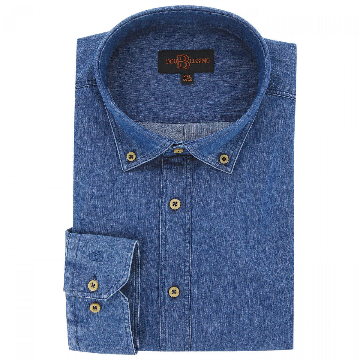Chemise forte taille en jean AD7DB1 bleu