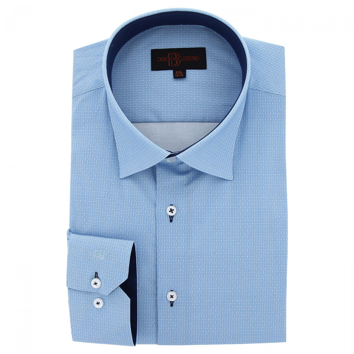 Chemise grande taille à tissu imprimé NOTOBLU AE16DB1 bleu