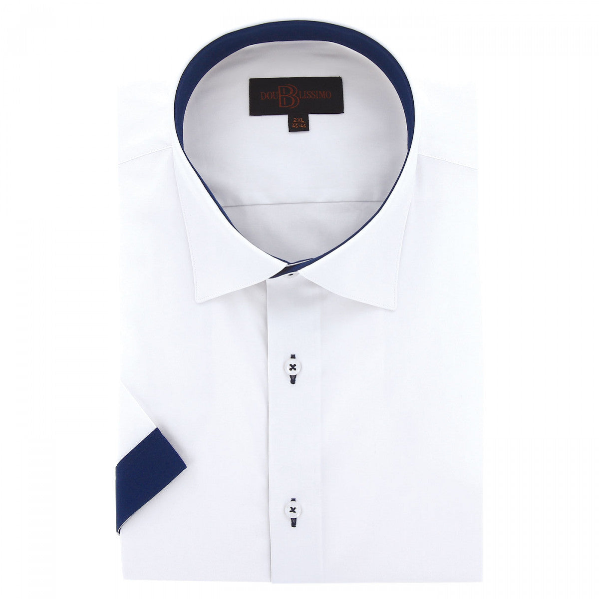Chemisette grande taille à tissu uni contrasté RIVERA AE8DBMC1 blanc