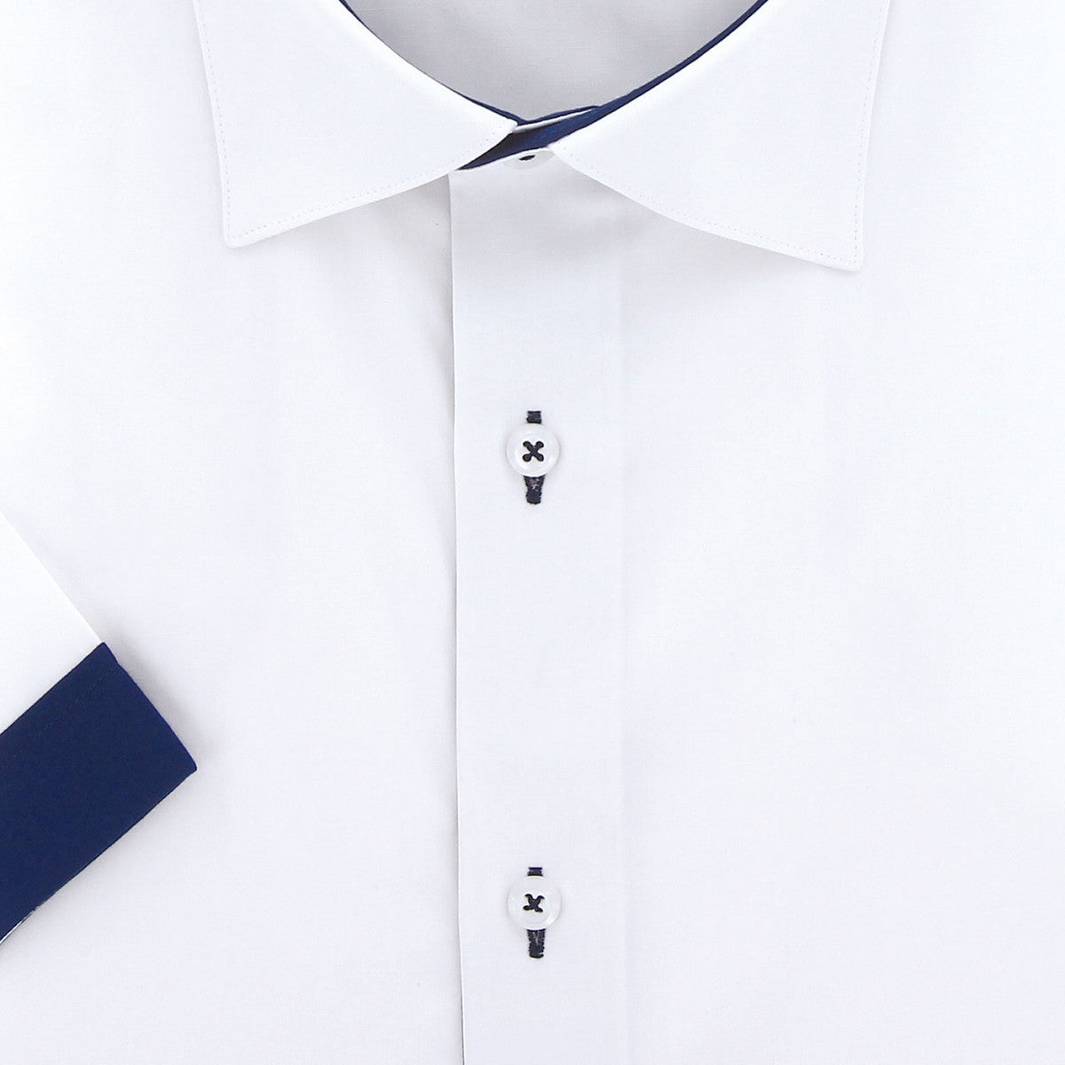 Chemisette grande taille à tissu uni contrasté RIVERA AE8DBMC1 blanc