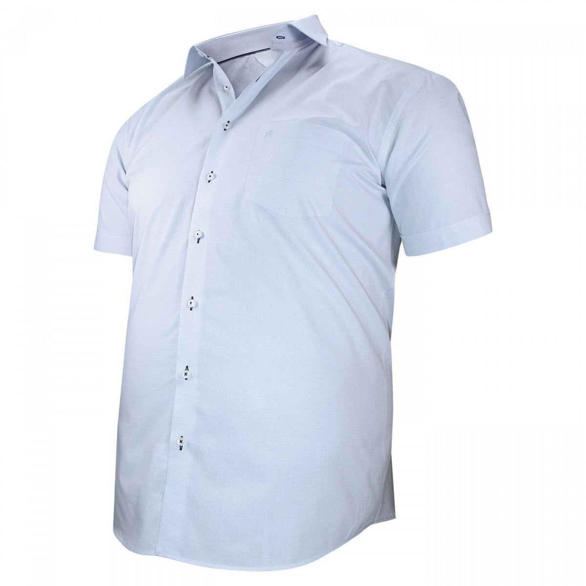 Chemisette grande taille à tissu uni texturé TONOTONA AE7DBMC1 bleu ciel