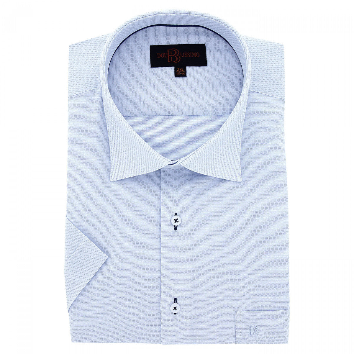 Chemisette grande taille à tissu uni texturé TONOTONA AE7DBMC1 bleu ciel