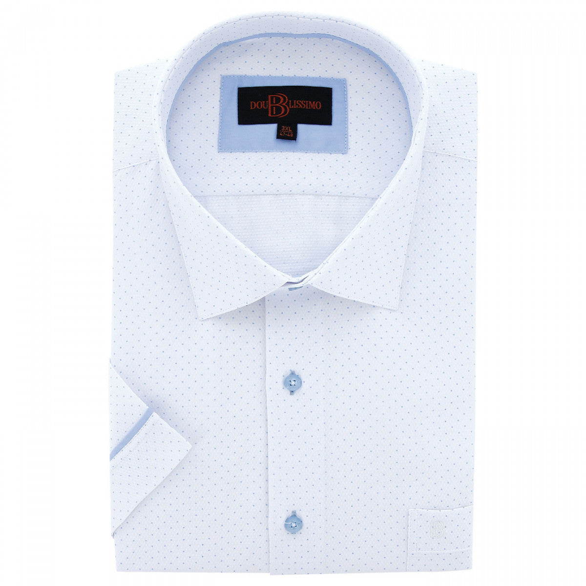 Chemisette forte taille motifs à pois PICOLLI-AA8DBMC3 blanc bleu ciel