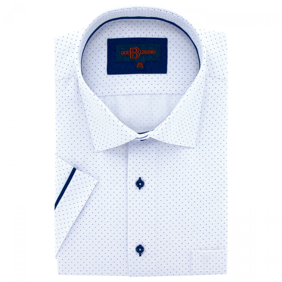 Chemisette forte taille motifs à pois PICOLLI-AA8DBMC2 blanc bleu marine