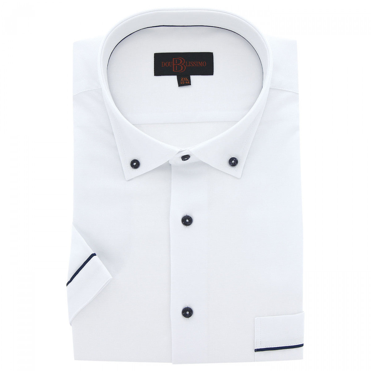 Chemisette forte taille AD3DBMC3 blanc bleu marine