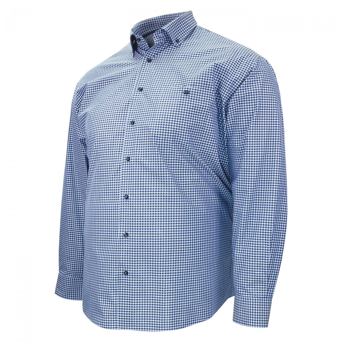 chemise repassage facile vichy-gt-c5db2 bleu