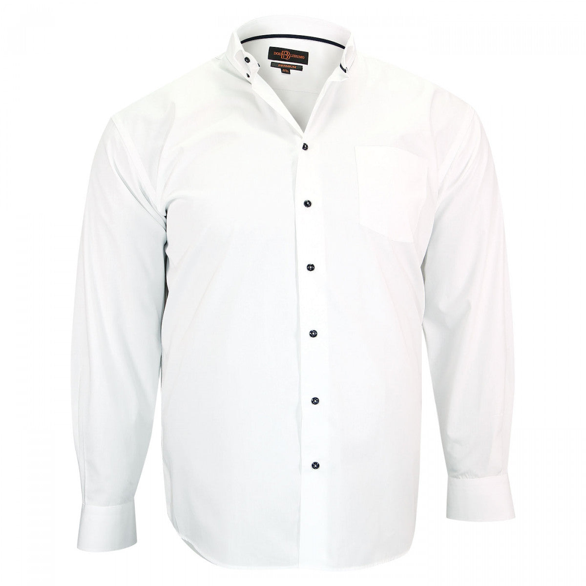 Chemise sport blanc bleu marine