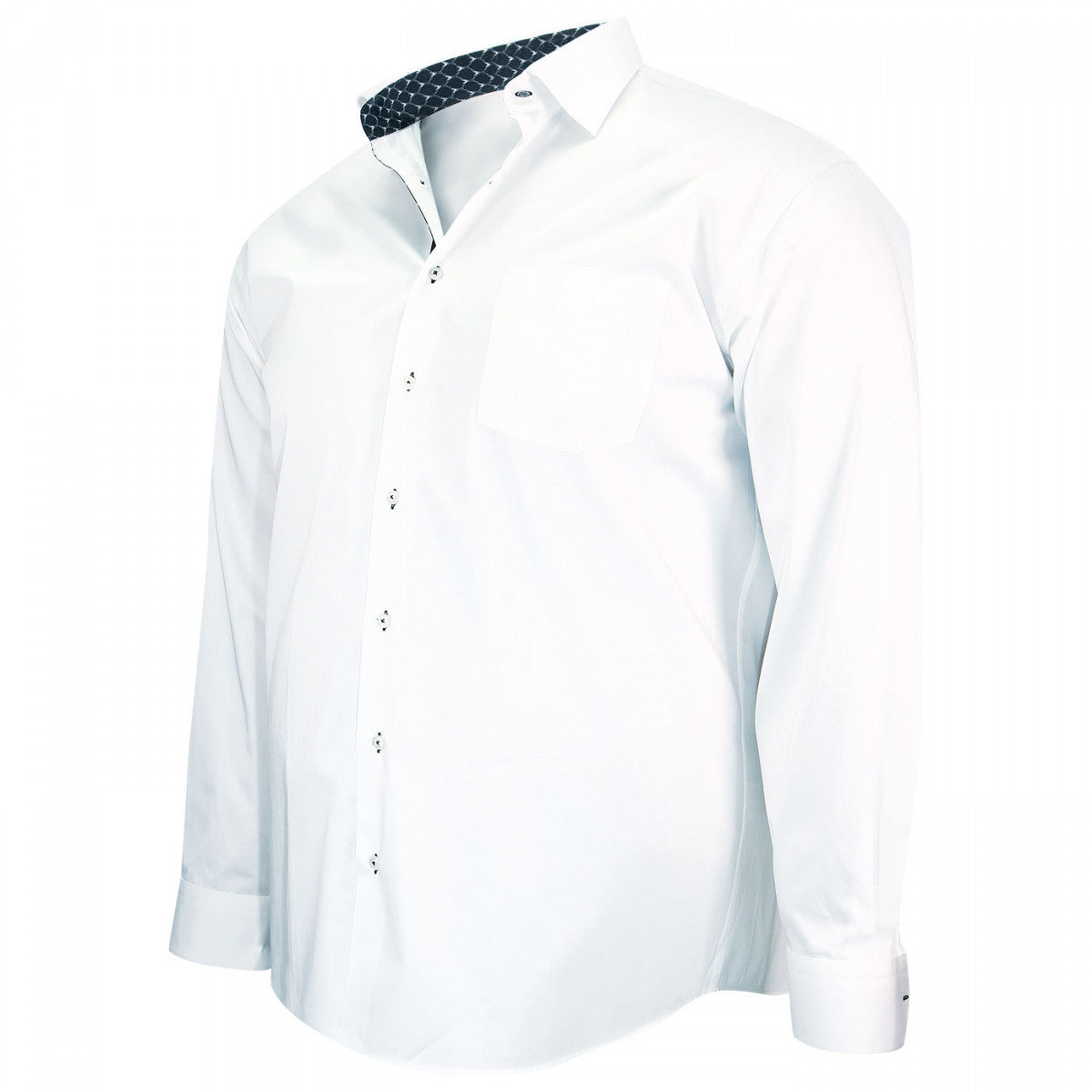 Chemise tendance blanc bleu marine