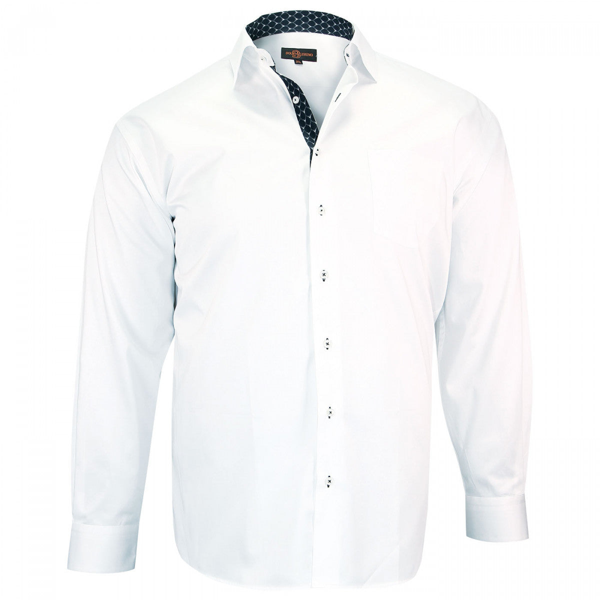 Chemise tendance blanc bleu marine