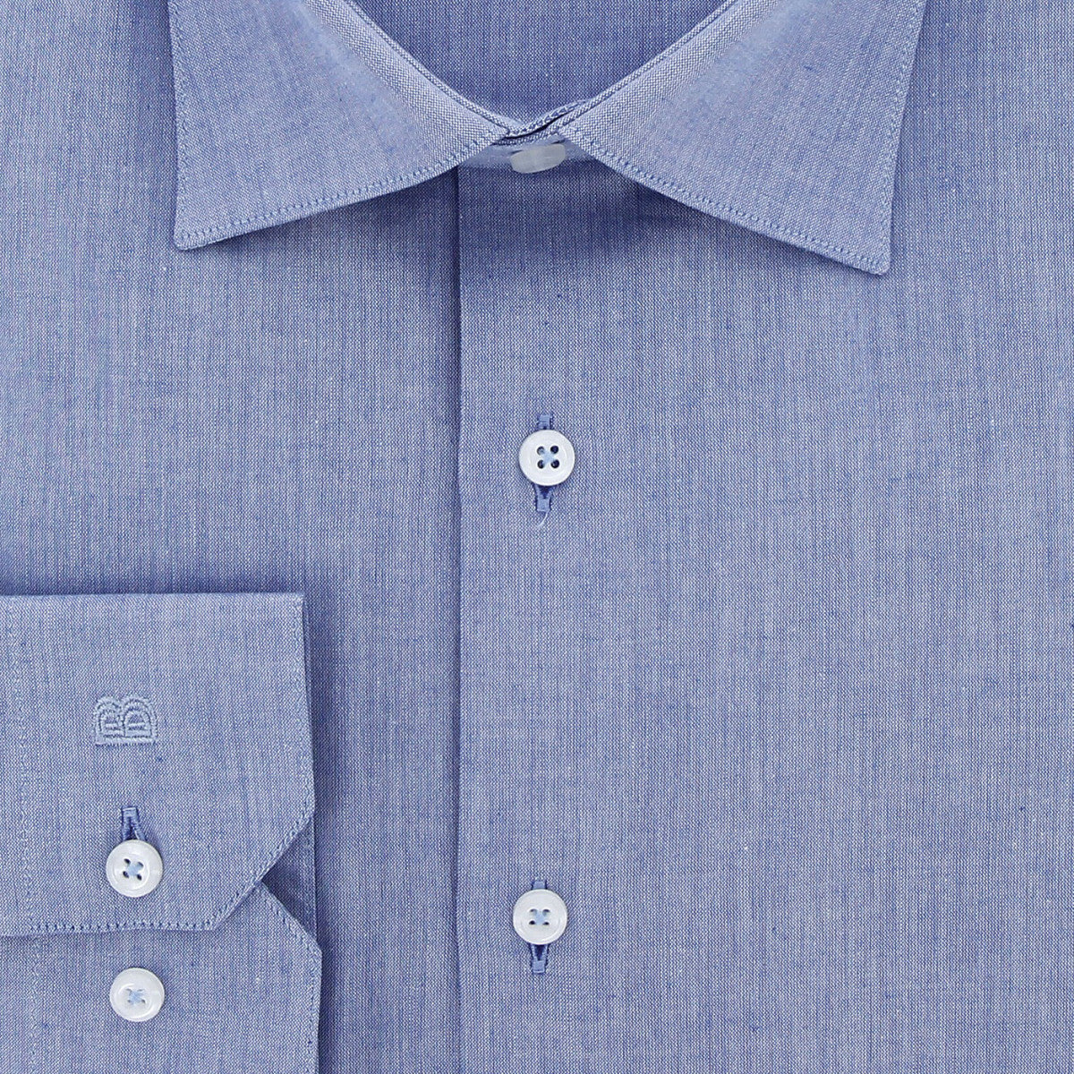 Chemise forte taille tissu fil à fil PERFILO AE14DB1 bleu