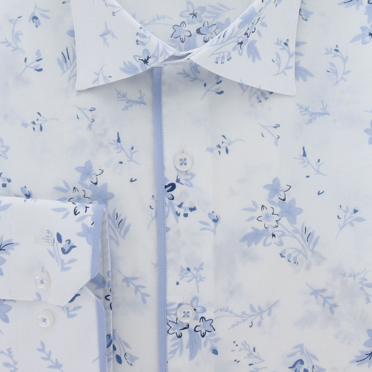 Chemise forte taille tissu imprimé FIOBLU AE1DB1 blanc