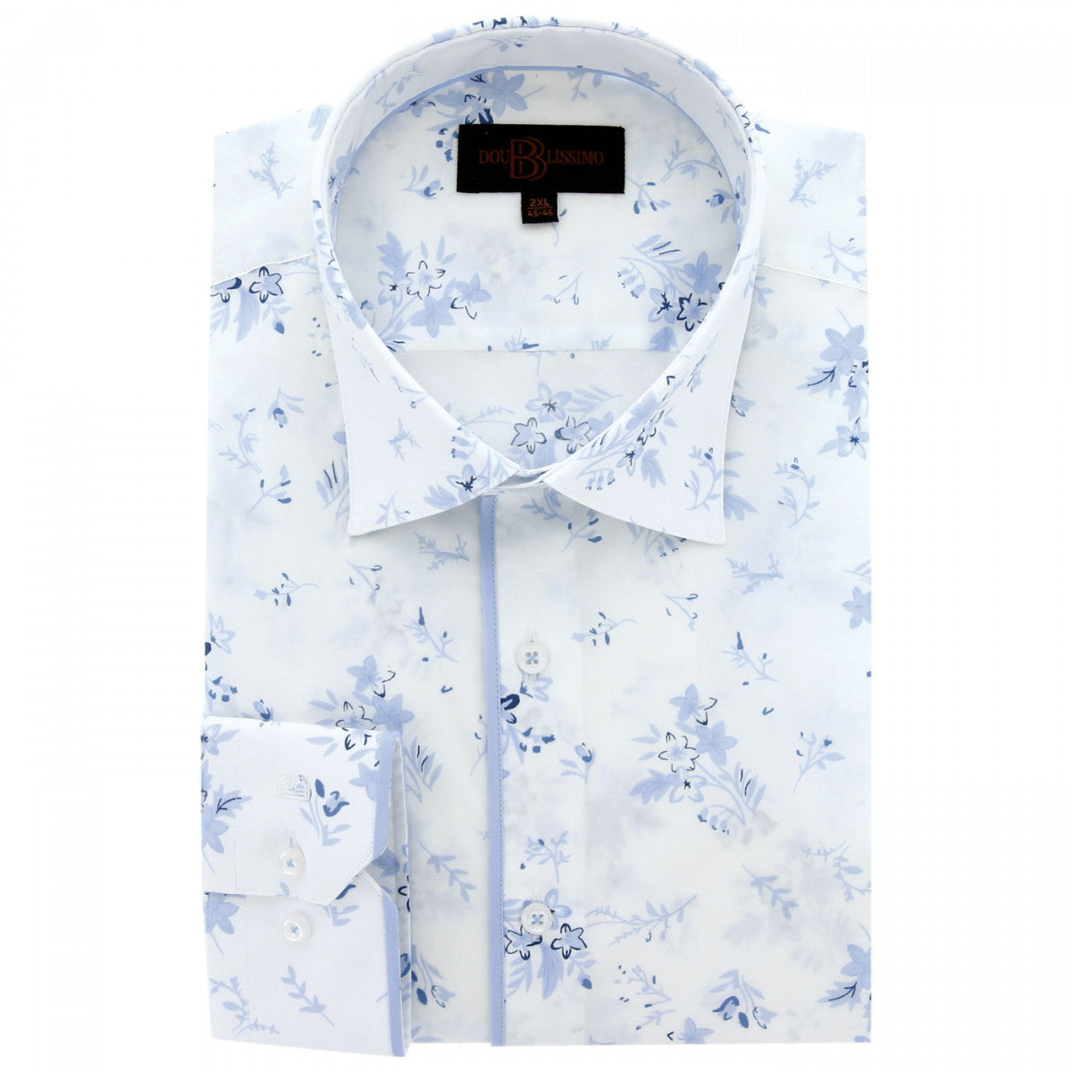 Chemise forte taille tissu imprimé FIOBLU AE1DB1 blanc