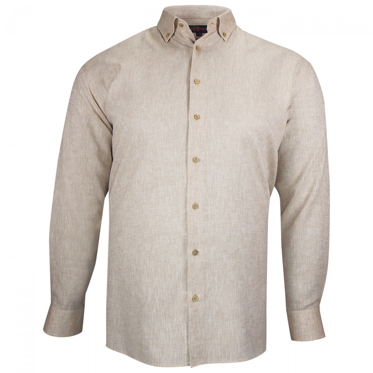 Chemise forte taille tissu lin et coton AD6DB1 beige