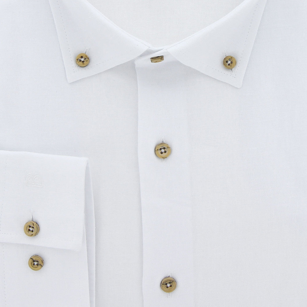 Chemise forte taille tissu lin et coton AD6DB4 blanc