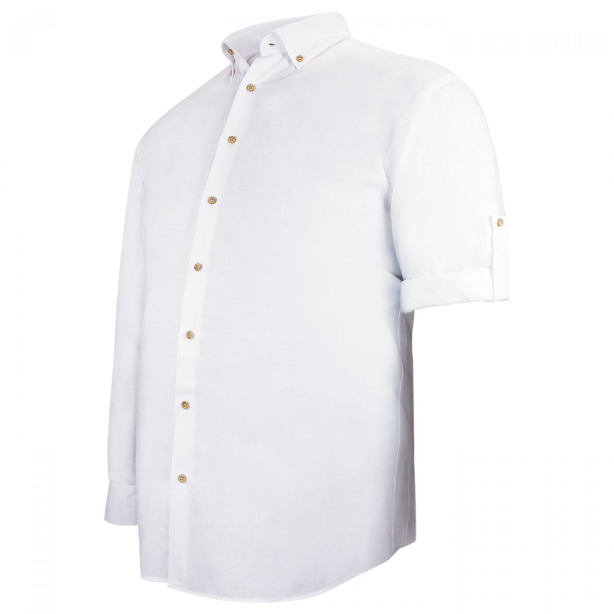 Chemise forte taille tissu lin et coton AD6DB4 blanc