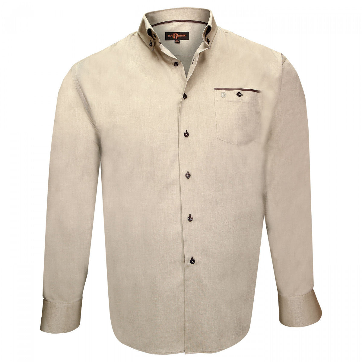 Chemise tissu oxfordLONDON Doublissimo GT-J2DB5 beige