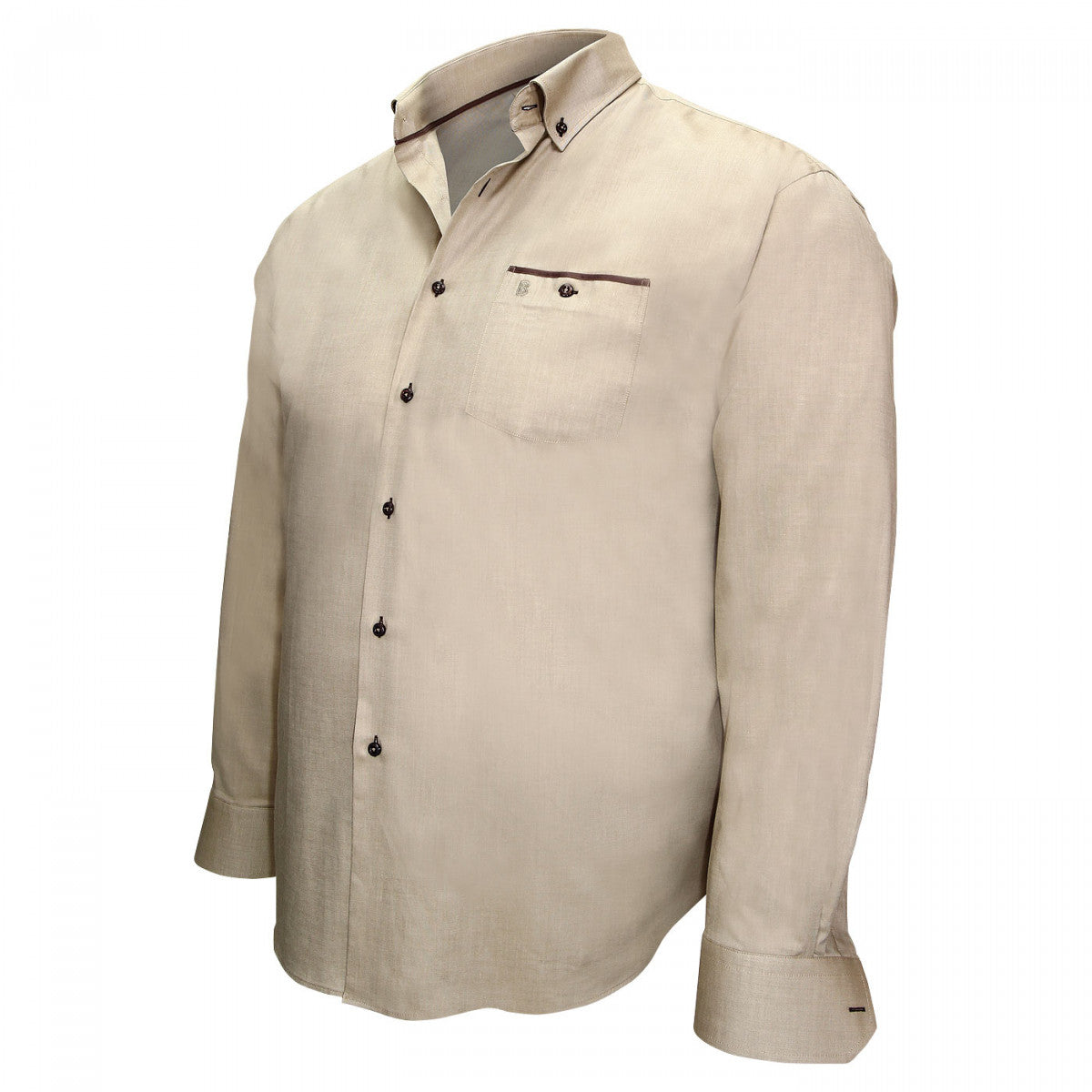 Chemise tissu oxfordLONDON Doublissimo GT-J2DB5 beige