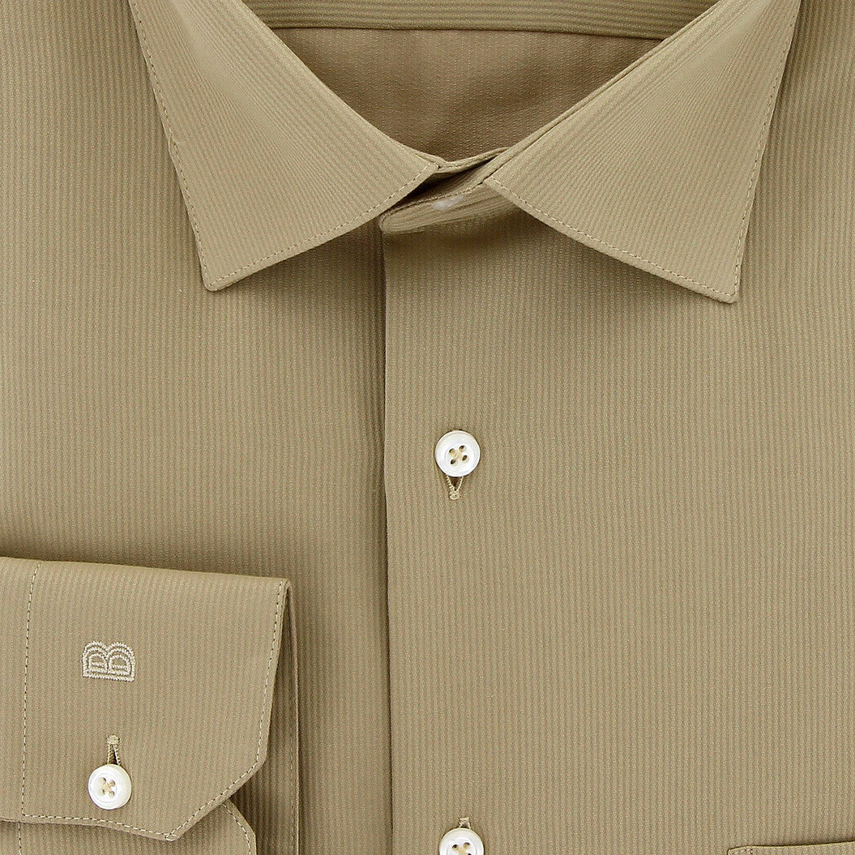 Chemise forte taille tissu premium à rayures AB7DB2 beige