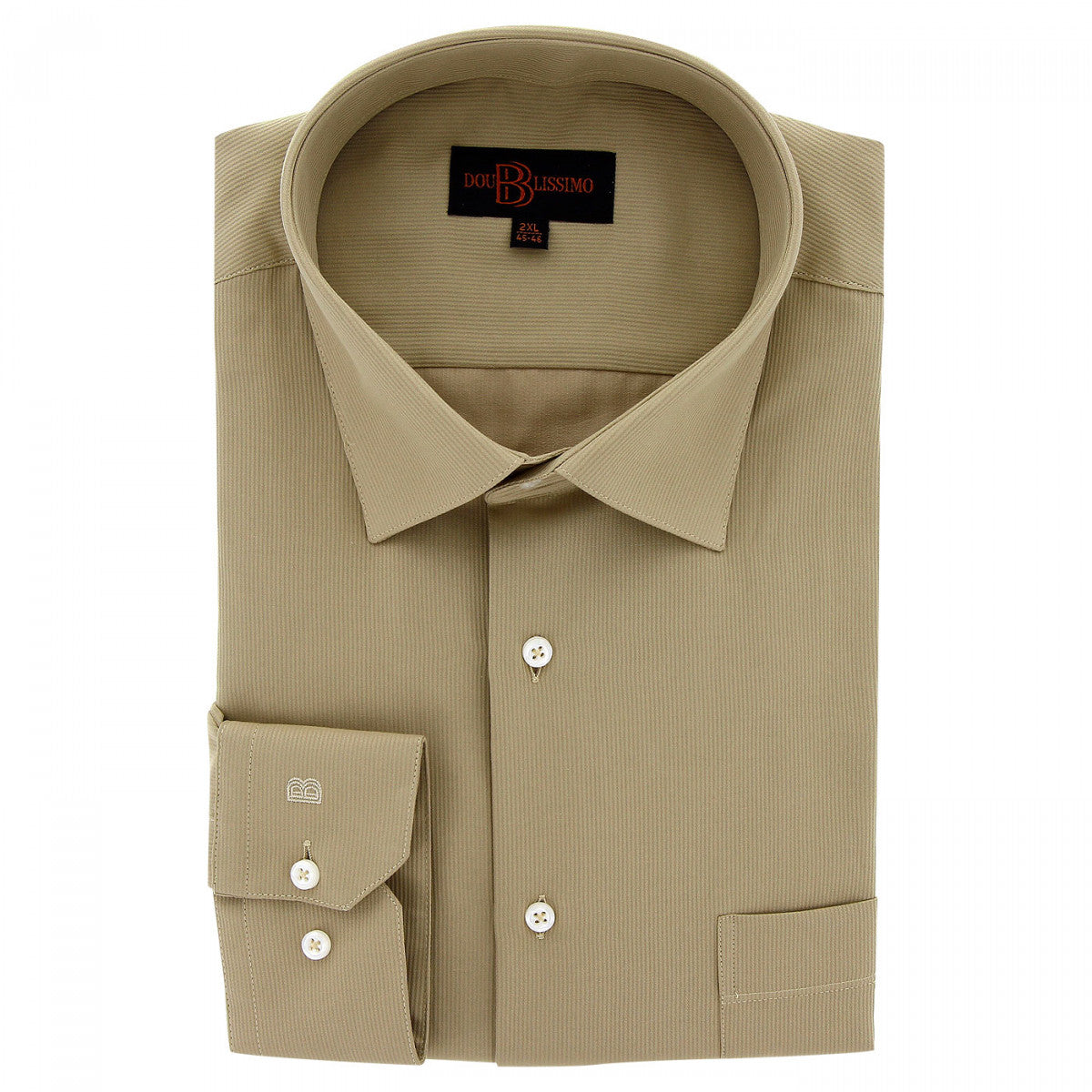 Chemise forte taille tissu premium à rayures AB7DB2 beige