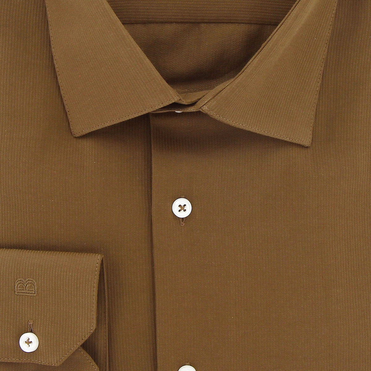 Chemise forte taille tissu premium à rayures AB7DB3 marron